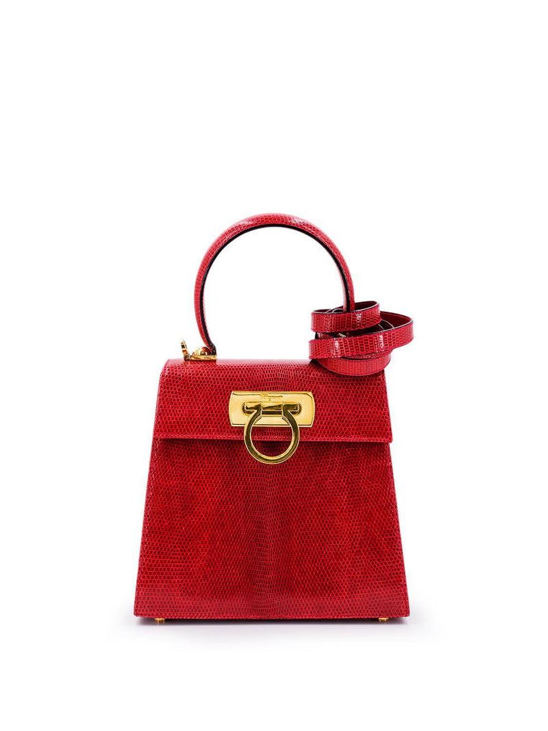 Shop Salvatore Ferragamo Gancini Mini Top Handle Bag