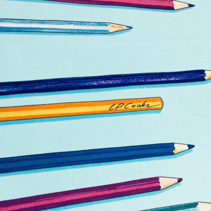 Silk A Vos Crayons Scarf Blue 90-designer resale