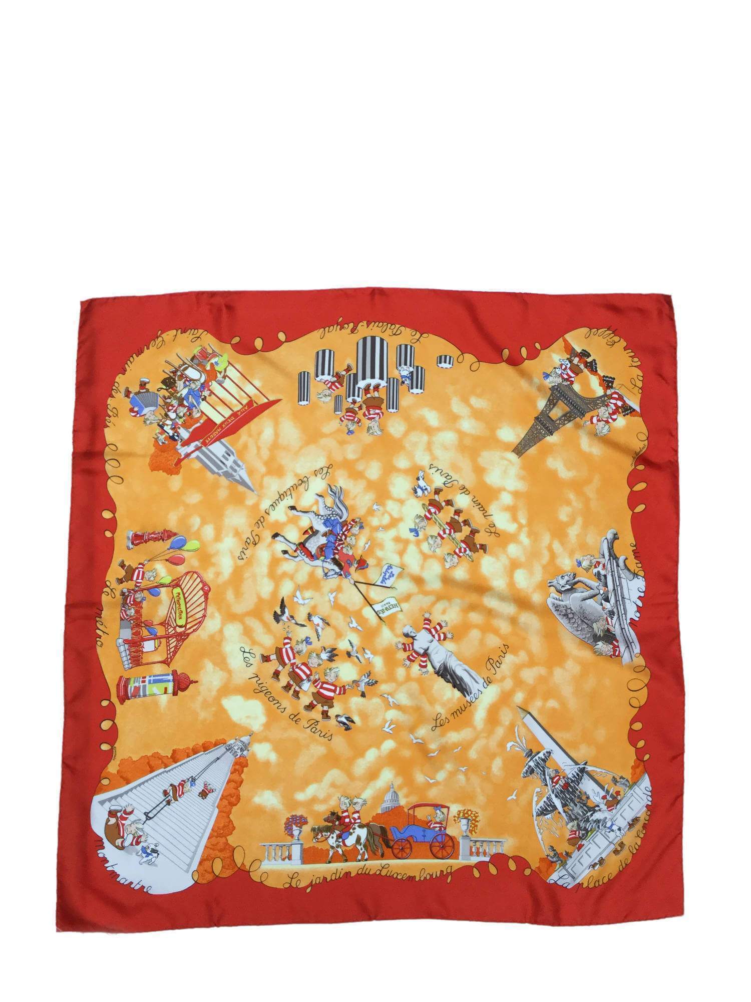 Silk Les Triple Scarf Orange 90-designer resale