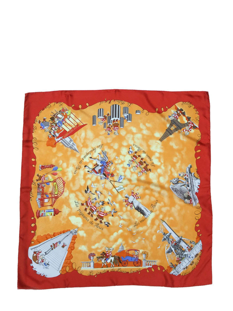 Silk Les Triple Scarf Orange 90-designer resale