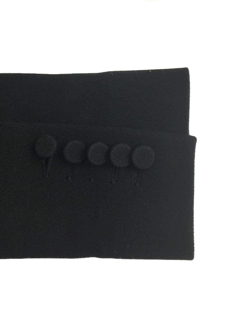 Silk Mini Fitted Dress Black-designer resale