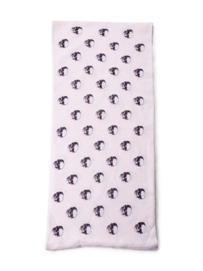 Skull Cashmere Knitted Cashmere Infinity Scarf Pink-designer resale