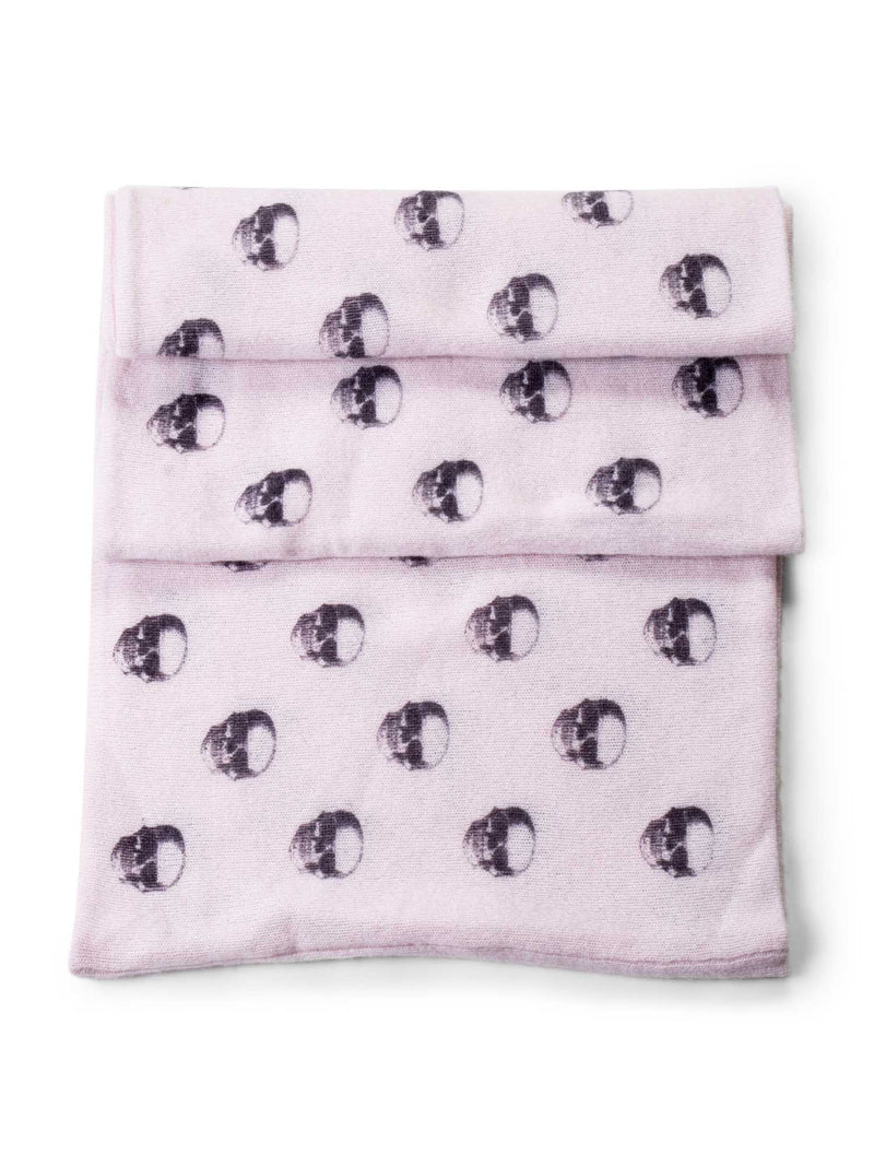 Skull Cashmere Knitted Cashmere Infinity Scarf Pink-designer resale