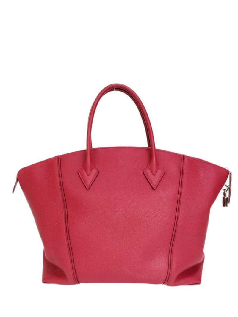 Soft Lockit MM Cachemire Framboise Pebbled Leather Bag-designer resale