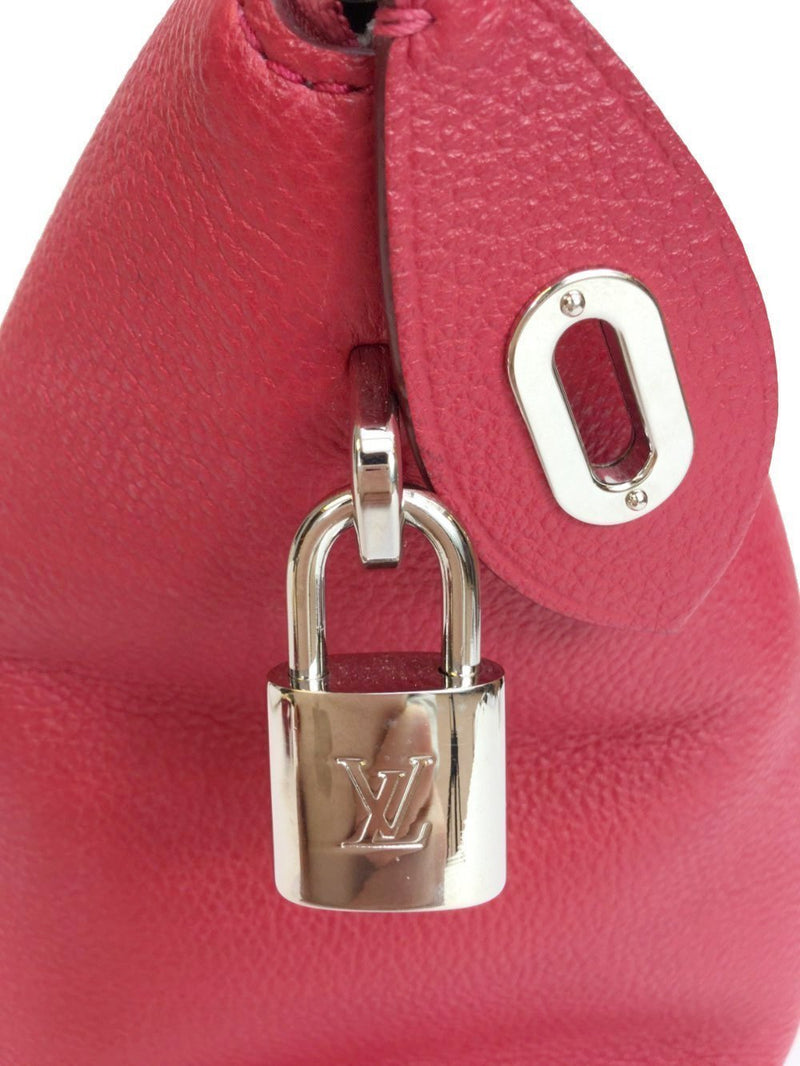 Soft Lockit MM Cachemire Framboise Pebbled Leather Bag-designer resale