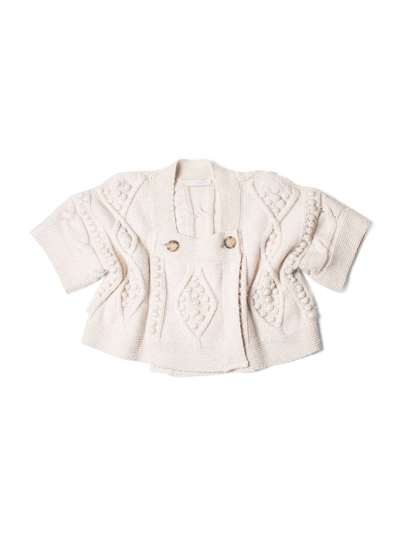 Stella McCartney Cashmere Cable Knit Chunky Oversized Cropped Sweater Ivory-designer resale