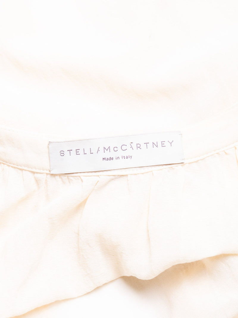 Stella McCartney Cotton Silk Beaded Halter Top Cream-designer resale