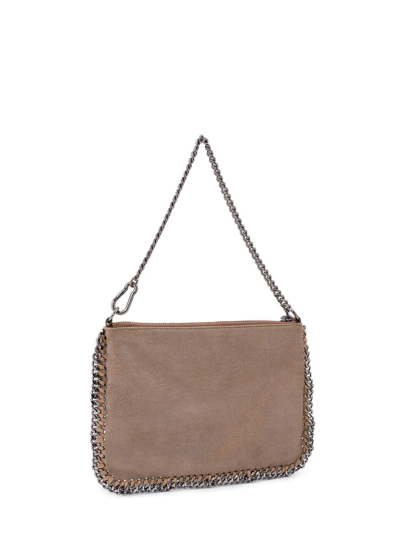 Stella McCartney Falabella Pochette Bag Taupe Silver-designer resale