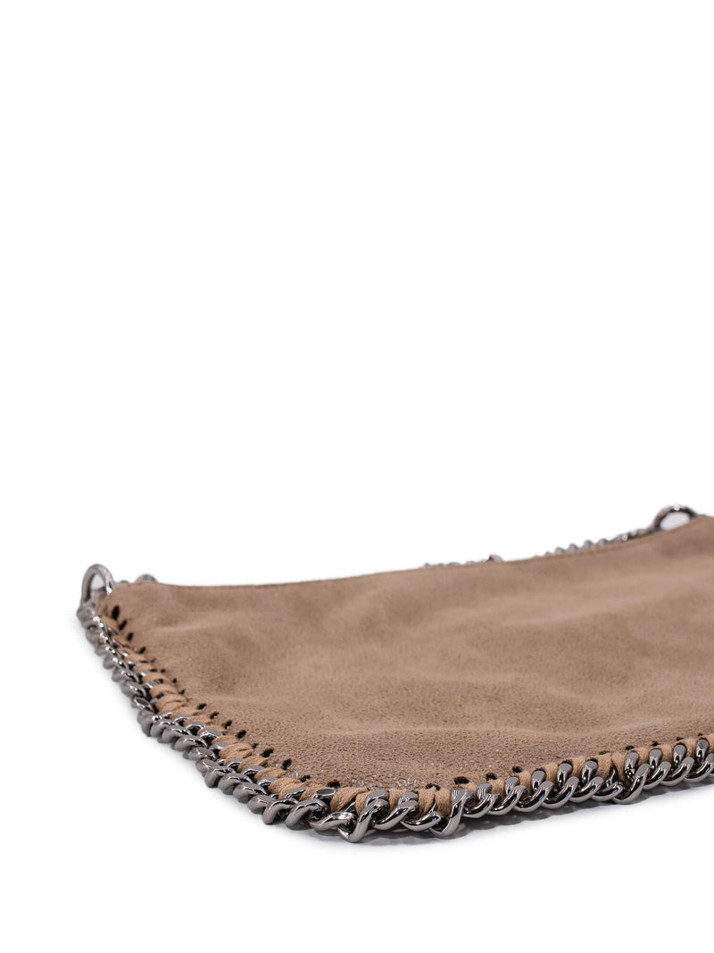 Stella McCartney Falabella Pochette Bag Taupe Silver-designer resale