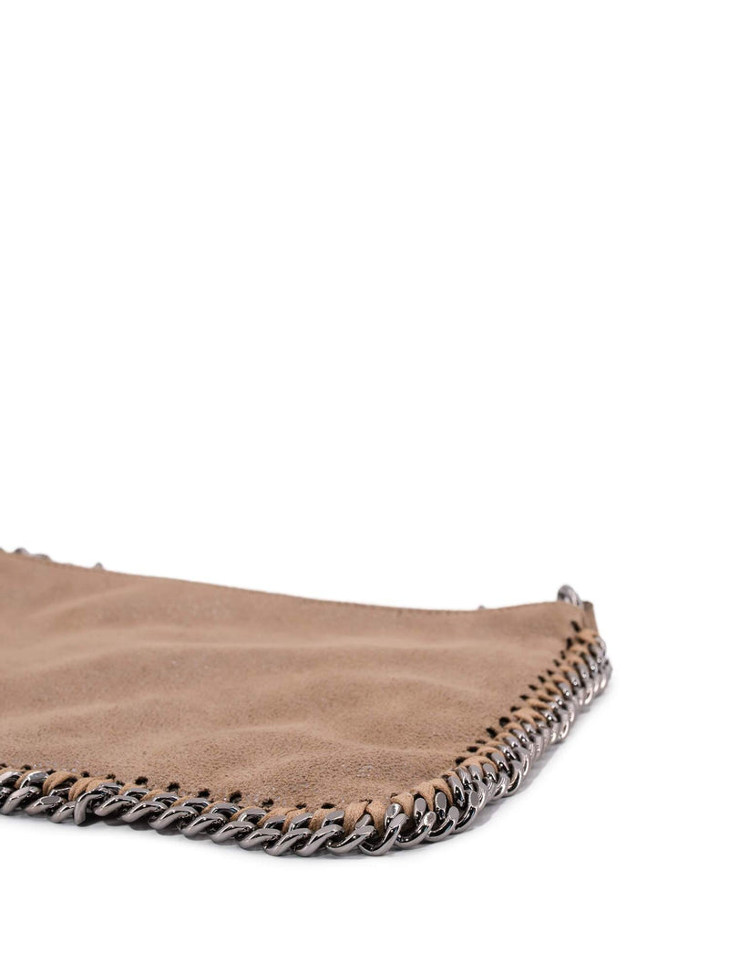 Stella McCartney Falabella Pochette Bag Taupe Silver-designer resale