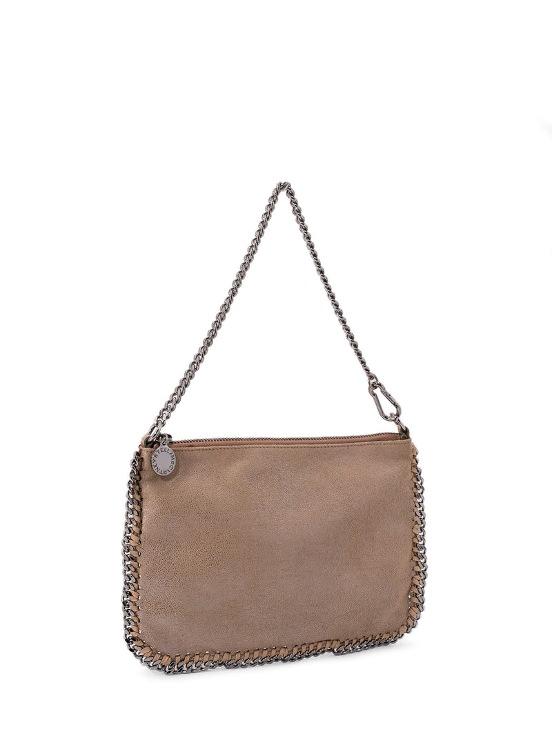 Stella McCartney Falabella Pochette Bag Taupe Silver-designer resale
