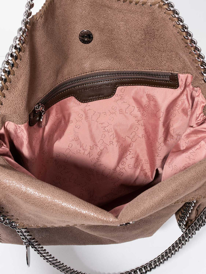 Stella McCartney Falabella Fold Over Mini Tote Bag Light Gray