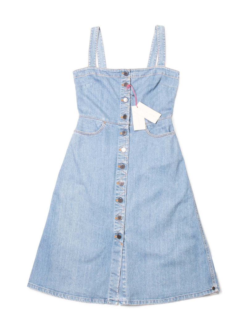 Stella McCartney Linda Sleeveless Denim Dress Blue-designer resale