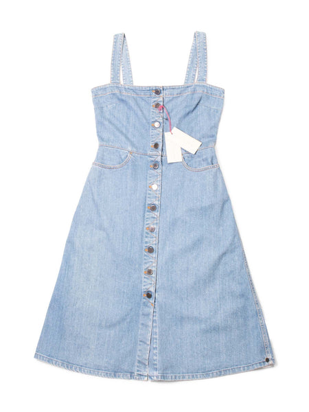 stella mccartney denim wrap dress STELLA MCCARTNEY Frayed Paneled Denim Mini Dress