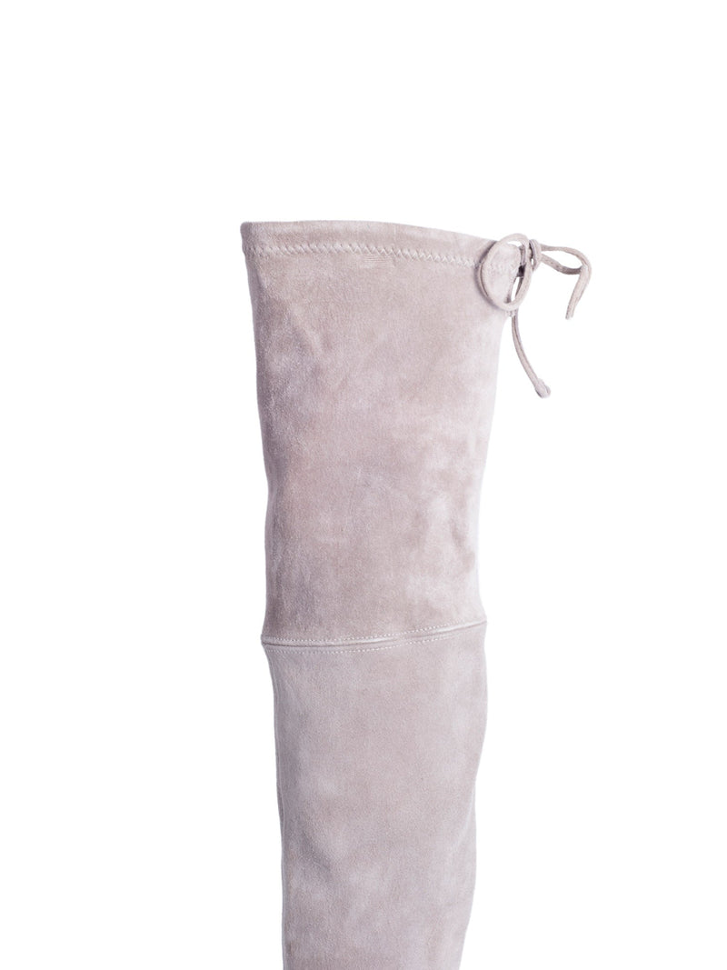 Stuart Weitzman Suede Over The Knee Boots Taupe-designer resale