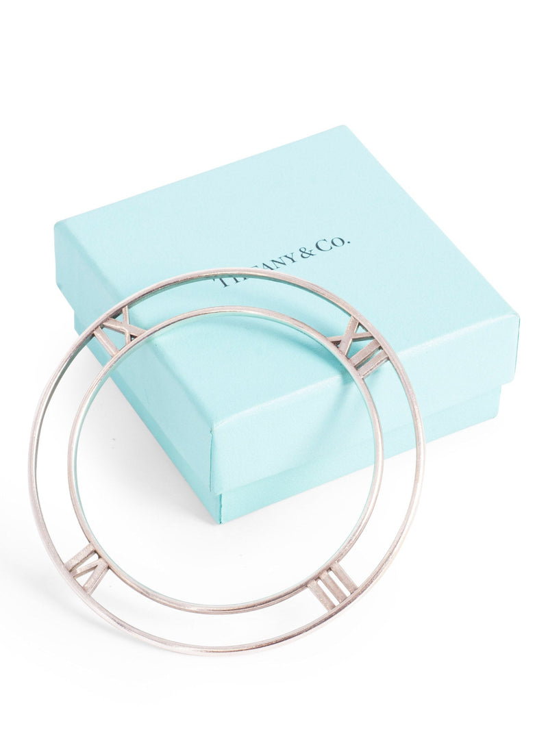 Tiffany & Co Sterling Silver Atlas Flat Bangle Bracelet Pendant-designer resale