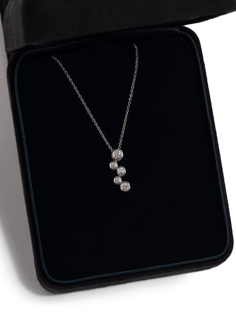 Tiffany & Co. Diamond Platinum Bubbles Collection Pendant Necklace-designer resale