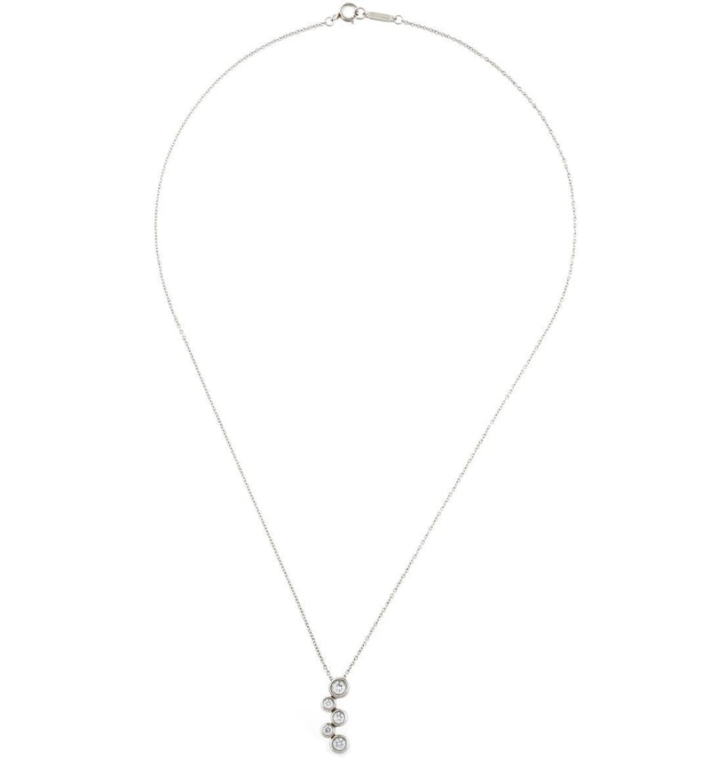 Tiffany & Co. Diamond Platinum Bubbles Collection Pendant Necklace-designer resale