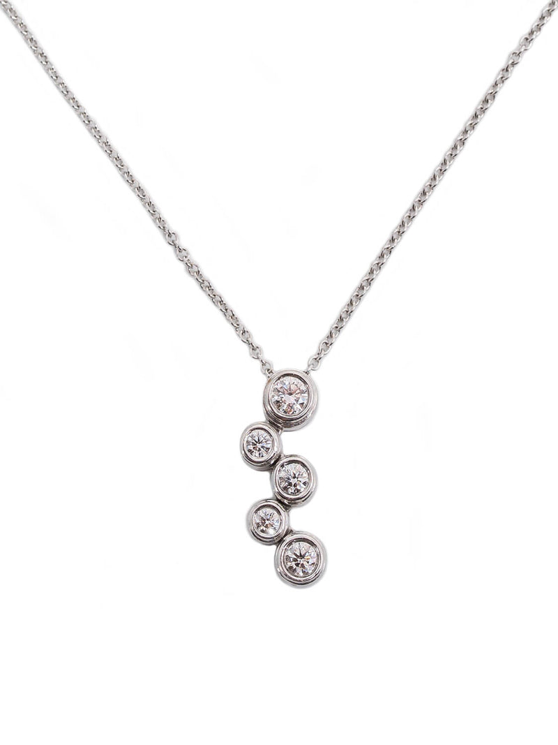 Tiffany & Co. Diamond Platinum Bubbles Collection Pendant Necklace-designer resale