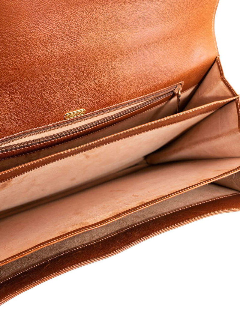 Tiffany & Co. Leather Briefcase Brown-designer resale