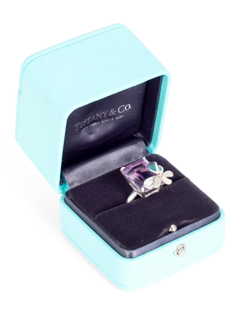 Tiffany & Co. Love Bugs Amethyst Butterfly Ring Silver-designer resale