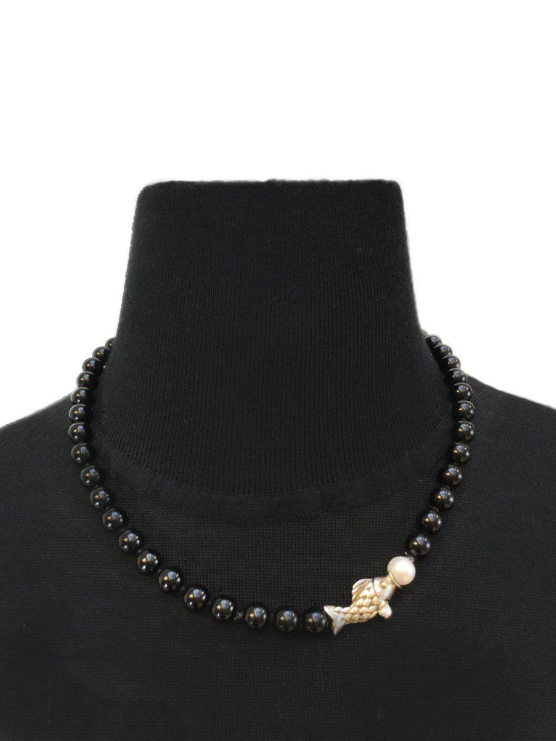 Tiffany black on sale pearl necklace