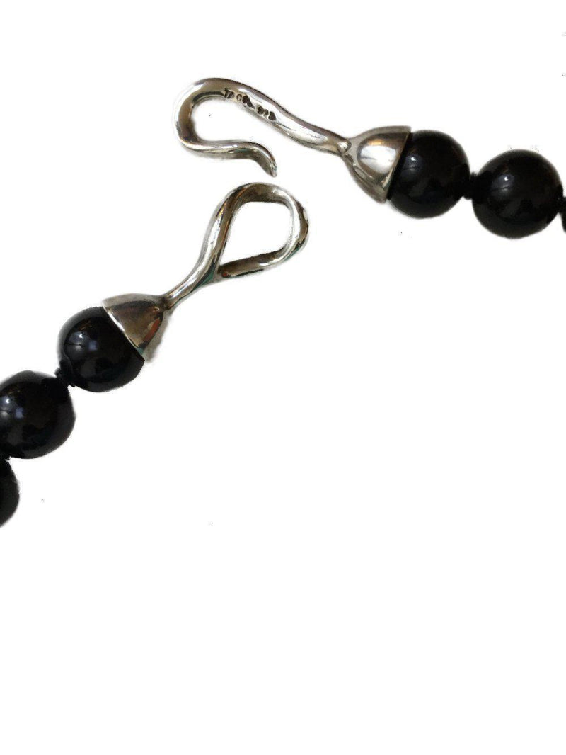 Tiffany & Co. White Pearl Black Onyx Sterling Silver Fish Necklace-designer resale