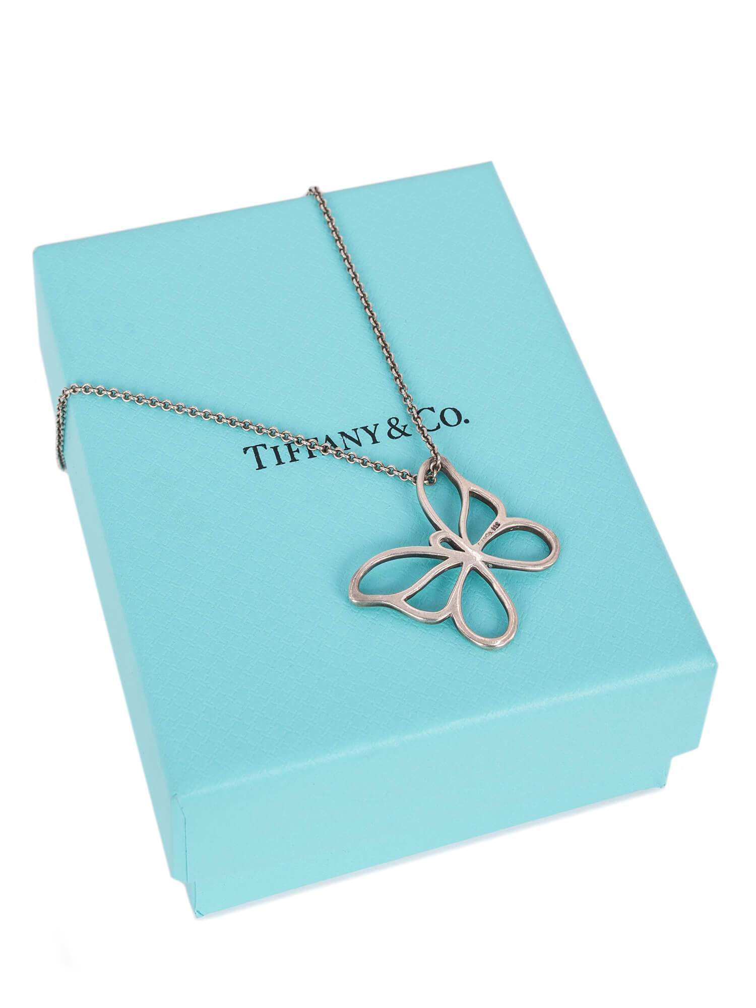Tiffany Sterling Silver Paloma Picasso Butterfly Necklace-designer resale