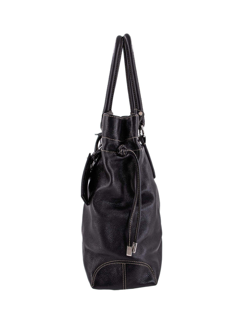 Tods Leather Large Tote Black-designer resale