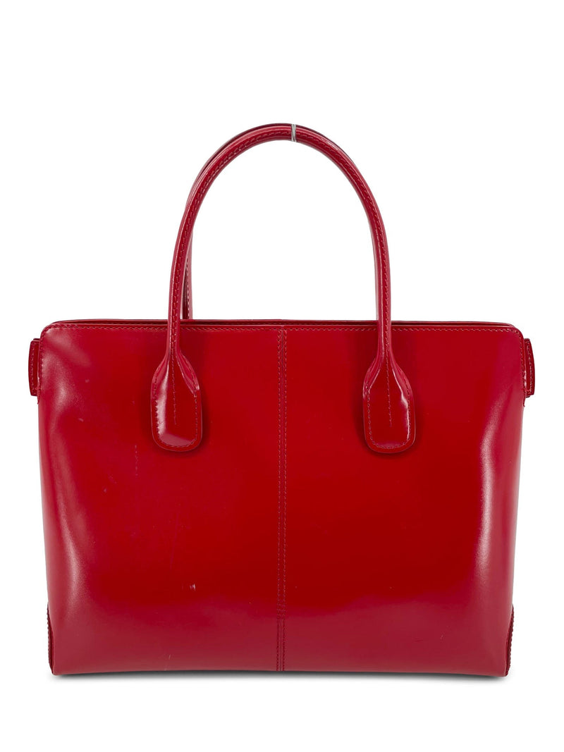 Tod's Logo Leather Princess D-Bag Red-designer resale
