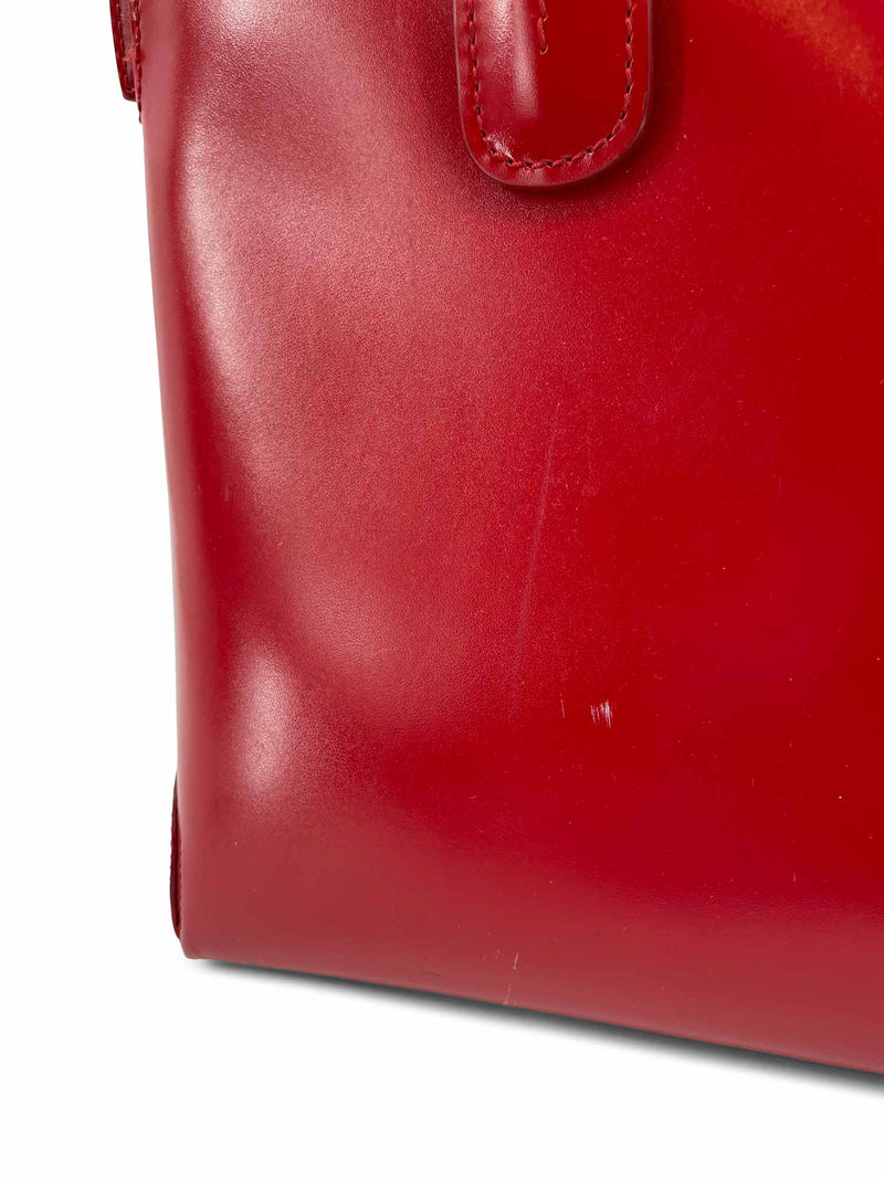 Tod's Logo Leather Princess D-Bag Red-designer resale