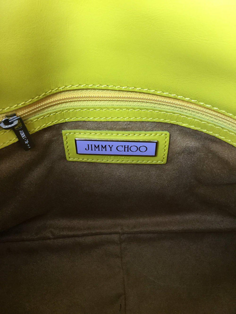 Tulita Yellow Leather Flap Bag Silver Hardware-designer resale