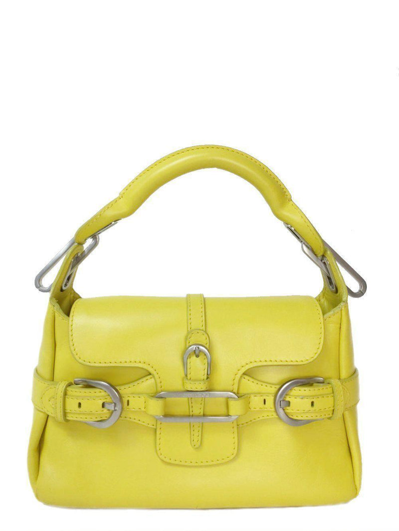 Tulita Yellow Leather Flap Bag Silver Hardware-designer resale