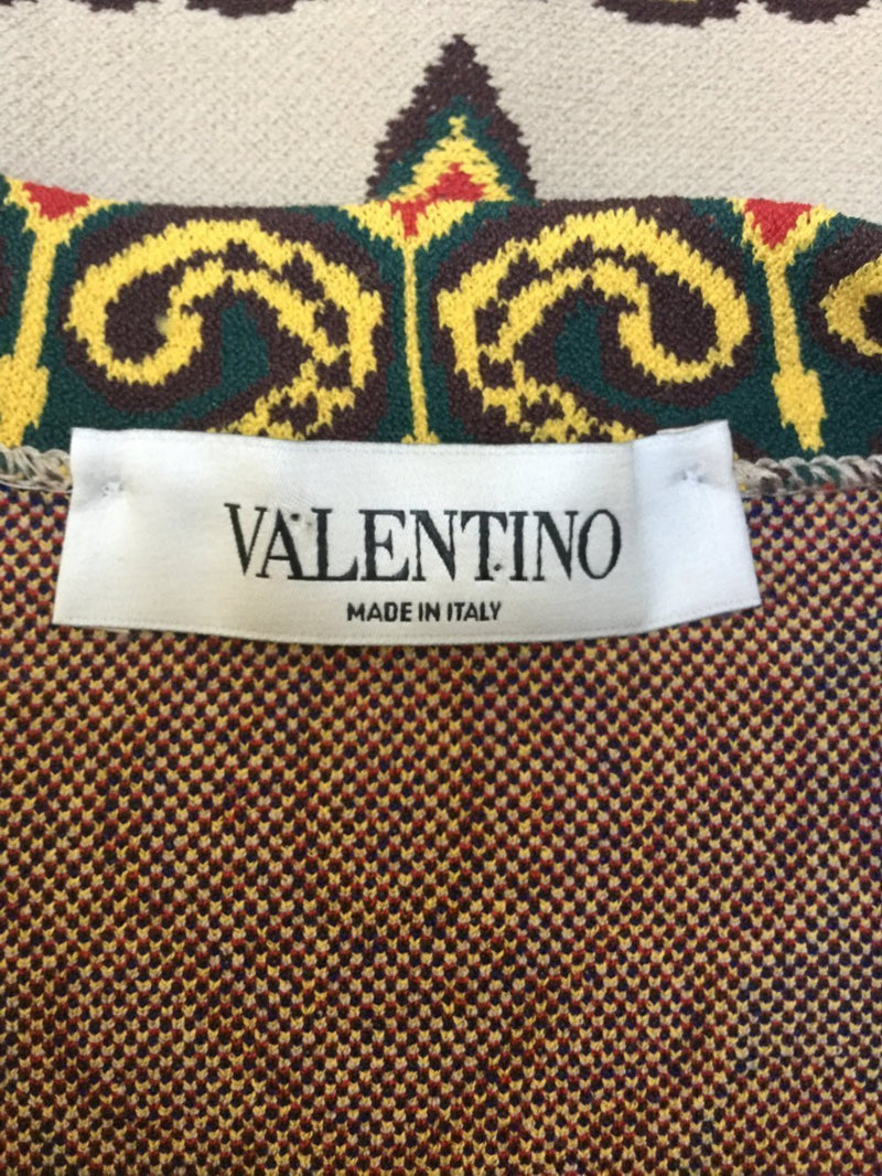 Valentino Cotton Knit Fitted Dress Multicolor-designer resale