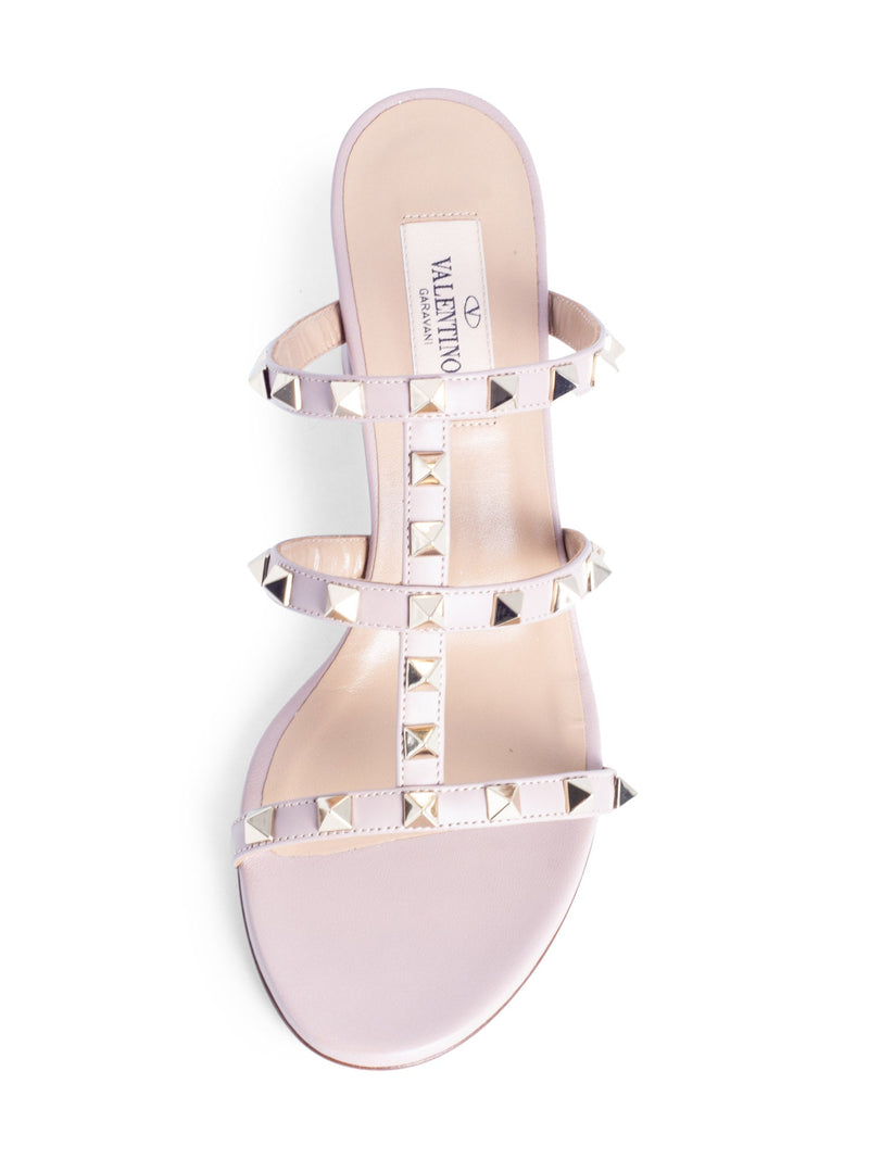 Valentino Leather Rockstud Sandals Taupe-designer resale