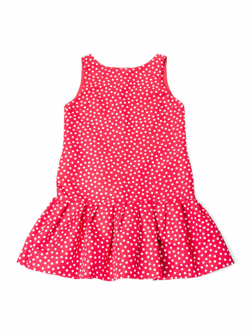 Valentino Red Polka Dot Ruffle Mini Dress Red-designer resale