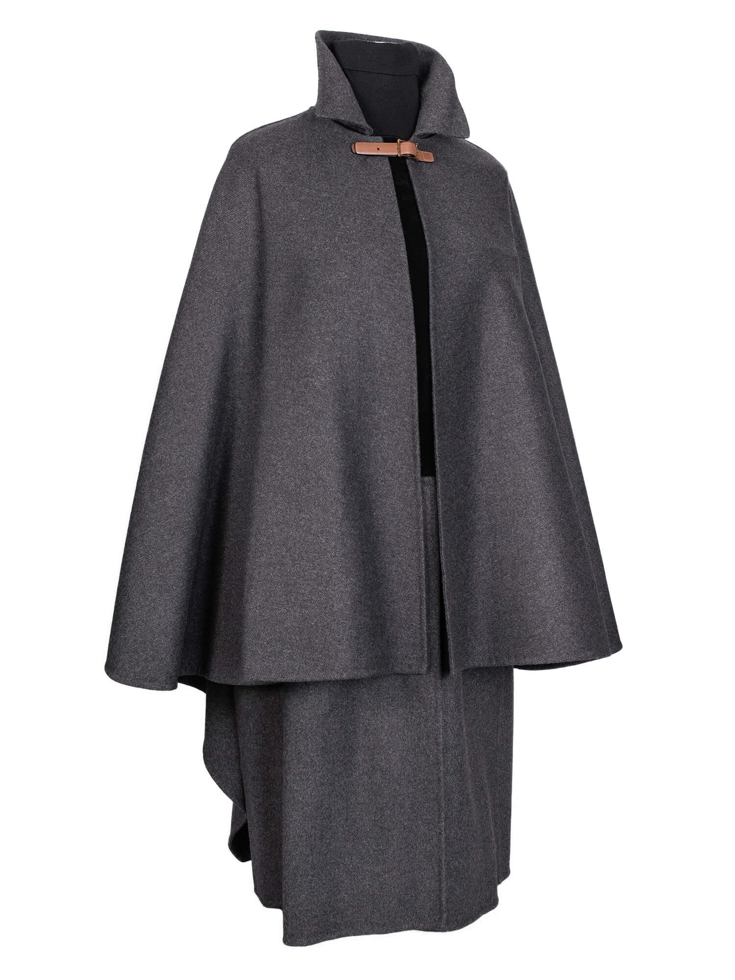 Valentino Wool Cape Coat Grey-designer resale