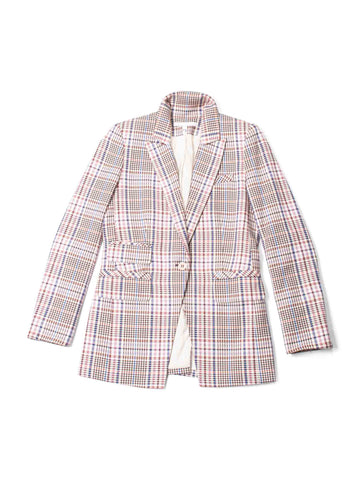 Veronica Beard Cotton Houndstooth Blazer Multicolor-designer resale