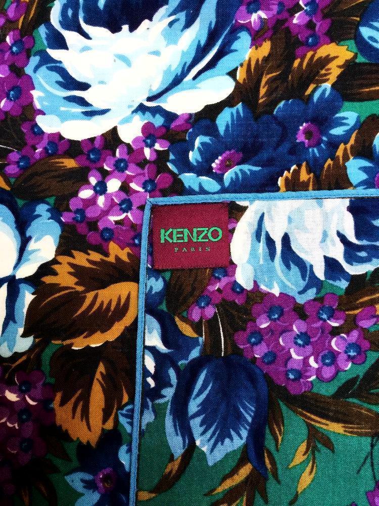 Vintage Blooms Emerald Green Scarf-designer resale