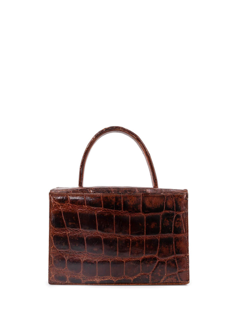Vintage Crocodile Doctor Satchel Brown-designer resale