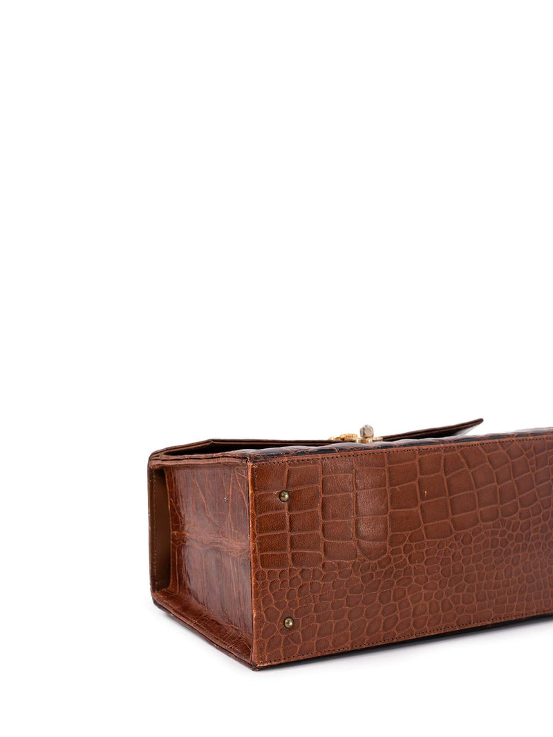 Vintage Crocodile Doctor Satchel Brown-designer resale