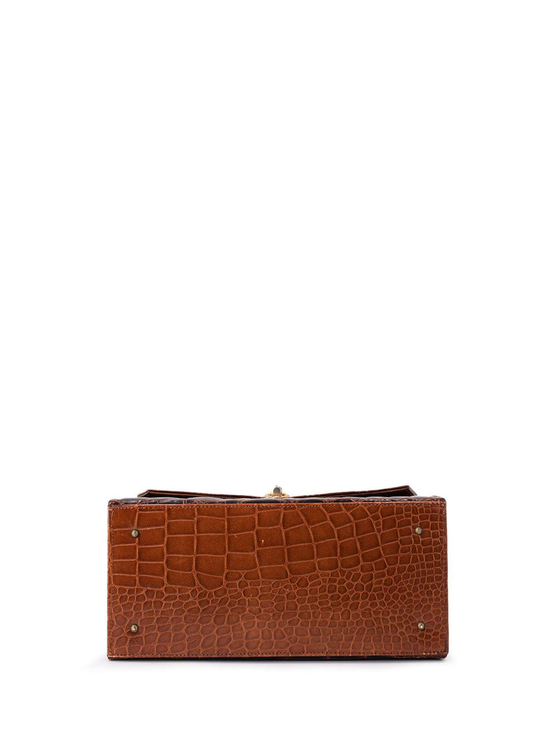 Vintage Crocodile Doctor Satchel Brown-designer resale