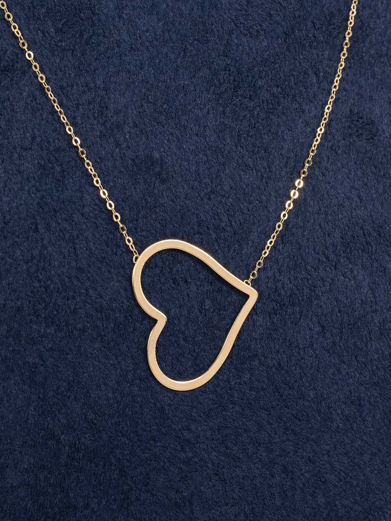 Vintage Custom 14K Gold Heart Pendant Necklace-designer resale