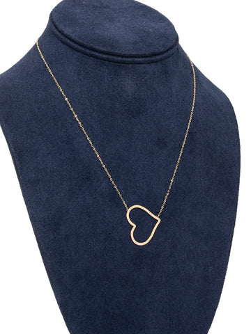 Vintage Custom 14K Gold Heart Pendant Necklace-designer resale