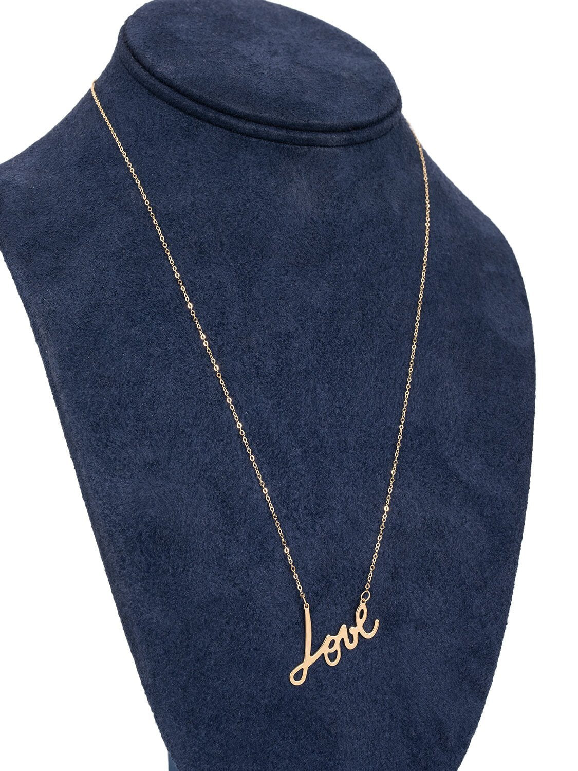 Vintage Custom 14K Gold Love Pendant Necklace-designer resale