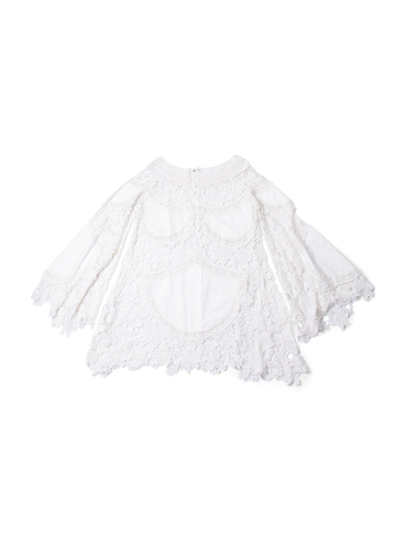 Vintage Eyelet Cotton Lace Dress White-designer resale