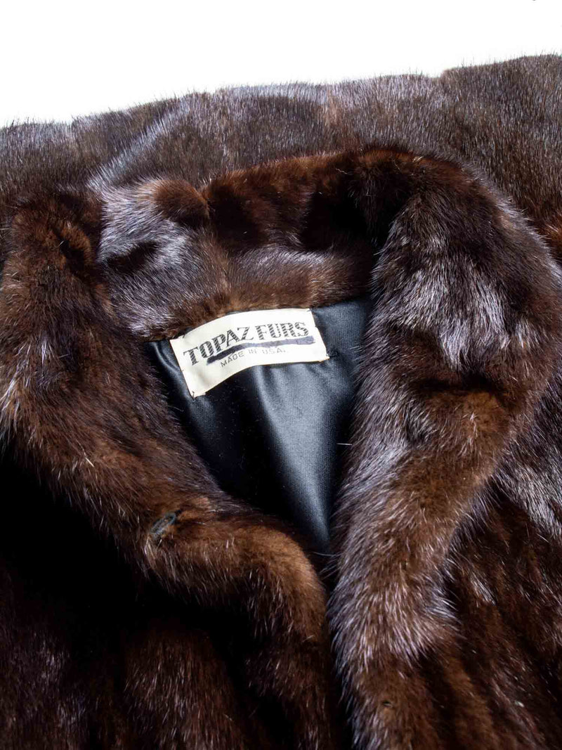 Mink fur coat brown