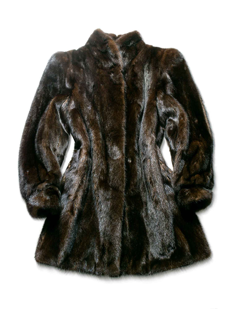 Vintage Mink Fur Short Coat Brown-designer resale