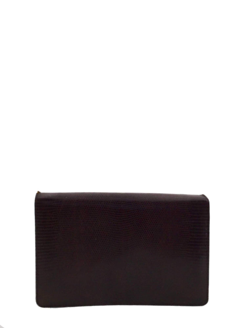 Vintage Snakeskin Flap Bag Brown-designer resale