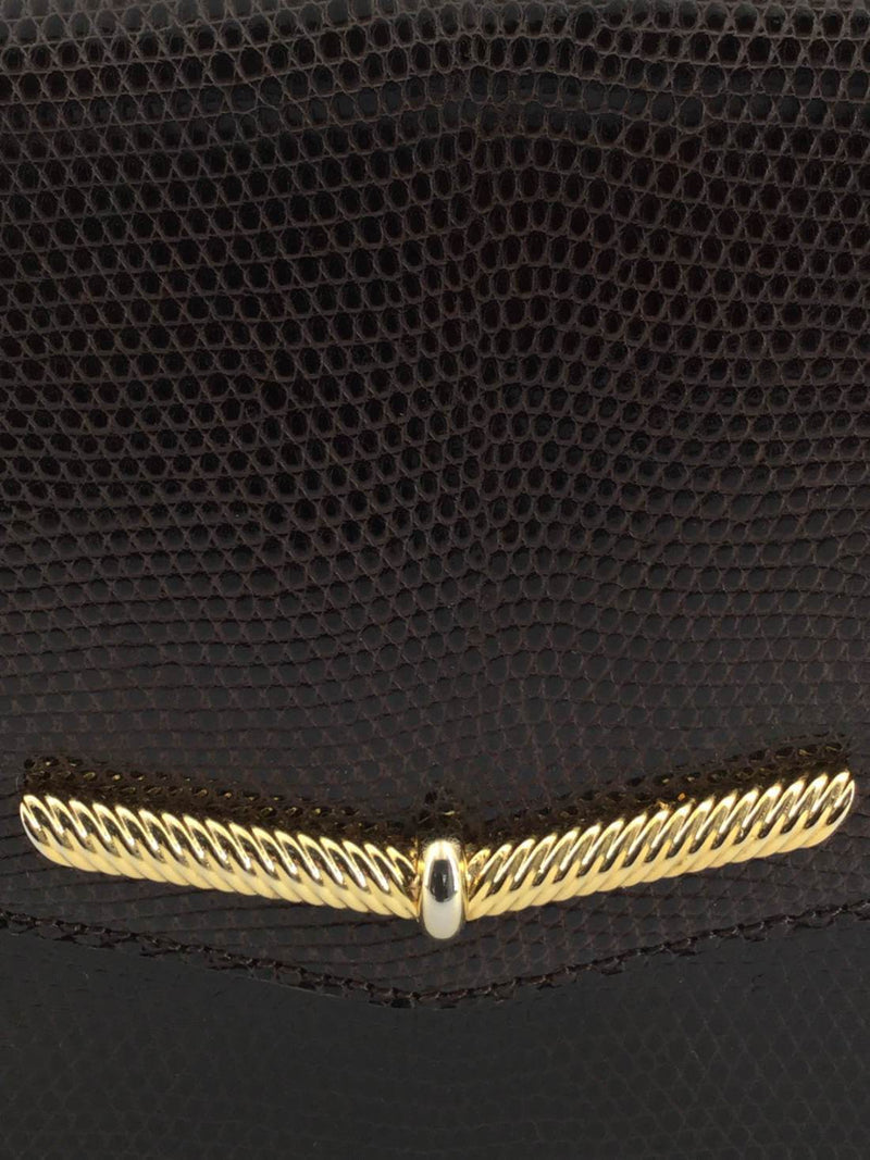 Vintage Snakeskin Flap Bag Brown-designer resale